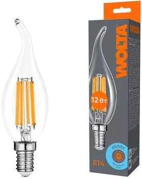 Лампа светодиодная WOLTA WF-CT35-12W6KE14 FILAMENT 12Вт 6500K Е14