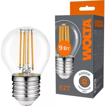 Лампа светодиодная WOLTA WF-G45-9W4KE27 FILAMENT 9Вт 4000K E27