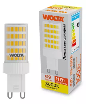 Лампа светодиодная WOLTA WSTD-JCD-11W3KG9-C 11Вт 3000K G9