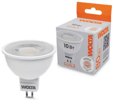 Лампа светодиодная WOLTA WSTD-MR16-220V10W4KGU5.3-L 10Вт 4000K GU5.3 с линзой