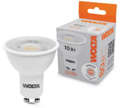 Лампа светодиодная WOLTA WSTD-PAR16-220V10W4KGU10-L 10Вт 4000K GU10 с линзой