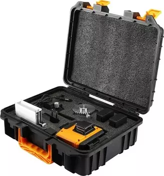 Лазерный уровень DEKO DKLL16 065-0233 самовыравнивающийся, в кейсе со штативом 1 м (16 линий, зеленый луч)