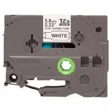 Лента Brother HSE-211 Термоусадочные ленты HSE-211 чёрный шрифт на белой основе, 5,8мм*1,5м для Brot