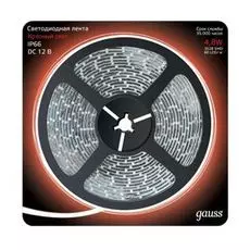 Лента Gauss 311000705 LED 2835/60-SMD 4.8W 12V DC красный IP66 (блистер 5м)