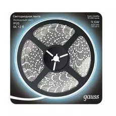 Лента Gauss 312000310 LED 2835/120-SMD 9.6W 12V DC холодный белый (блистер 5м)