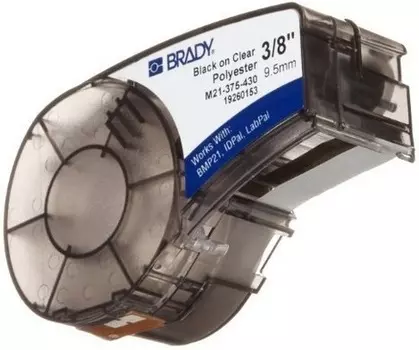 Лента красящая Brady M21-375-430 brd110899 9.53mm/6.4m, полиэстер, черный на прозрачном, для BMP21