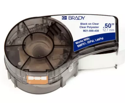 Лента красящая Brady M21-500-430 brd110900 12.7mm/6.4m, полиэстер, черный на прозрачном, для BMP21