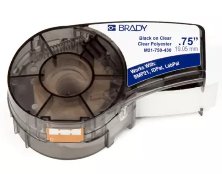 Лента красящая Brady M21-750-430 brd110901 19.05mm/6.4m, полиэстер, черный на прозрачном, для BMP21
