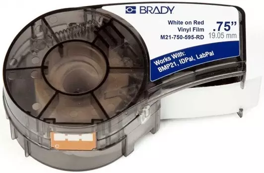 Лента красящая Brady M21-750-595-RD brd142801 19.05mm/6.4m винил, белый на красном