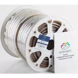 Лента NEON-NIGHT 142-201 LED 220 В, 6.5x17 мм, IP67, SMD 2835, 180 LED/m, цвет свечения белый, 100 м