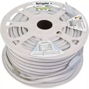 Лента светодиодная Navigator NLS-2835СW92-9-IP67-220V-NEONLED 92LED/м, 9Вт, 220В, нарез. кр. 1000мм, дневной белый 6000К, IP67, 20м. в ролле (71929)