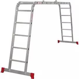 Лестница НОВАЯ ВЫСОТА NV2322 2322405 двусторонняя, трансформер, четырехсекционная, полупроф., 5ступ.