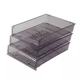 Лоток BRAUBERG Office 237257 горизонтальный для бумаг, 3 шт, 340х270х70 мм, тонированный серый