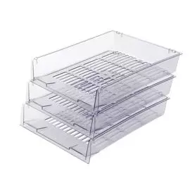 Лоток BRAUBERG Office 237258 горизонтальный для бумаг, 3 шт, 340х270х70 мм, прозрачный