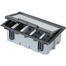 Лючок напольный Simon SF370-14 на 3 CIMA-мод. (6 мод. 45х45 мм, глубина 70-100мм, посадка 170х210мм, max 800 кг, графит, «Connect»