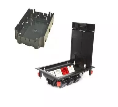 Люк в пол Ecoplast 70082 LUK/8P на 8 постов (45х45мм) с суппортом и коробкой, пластик