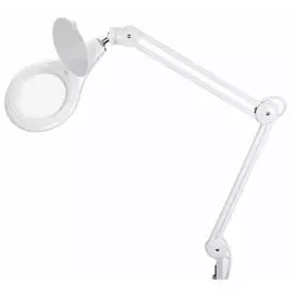 Лупа Rexant 31-0403 на струбцине круглая настольная 5Х с подсветкой 90 LED, белая