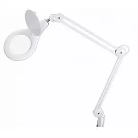 Лупа Rexant 31-0503 на струбцине круглая настольная 5Х с подсветкой 108 LED, белая