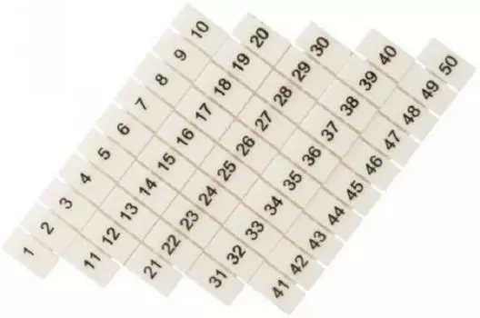 Маркер EKF zb-st-6-1-50 для JXB-ST/Push-in 6 с нумерацией 1-50 (100 шт.)