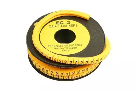 Маркер на кабель Cabeus EC-2-2 д.7.4мм, цифра 2