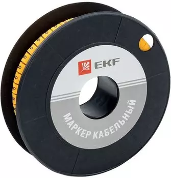 Маркер на кабель EKF plc-KM-6-9 6,0 мм2 "9" (350 шт.) (ЕС-3)