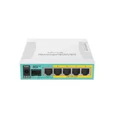 Маршрутизатор Mikrotik RB960PGS hEX PoE, 5 x RJ45 100/1000 Мбит/с + 1 x SFP 1 Гбит/с) гигабитный маршрутизатор с поддержкой PoE 802.3at на 4-х портах.