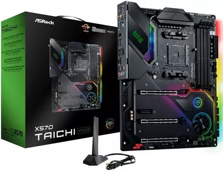Материнская плата ATX ASRock X570 TAICHI RAZER EDITION (AM4,AMD X570,4*DDR4(4666),8*SATA 6G RAID,3*M.2,5*PCI-E,7.1CH,2.5Glan,11*USB3.2/Type-C/Wi-Fi/BT