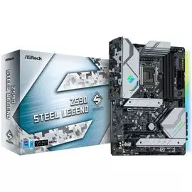 Материнская плата ATX ASRock Z590 STEEL LEGEND (LGA1200, Z590, 4*DDR4(4800), 6*SATA 6G RAID, 3*M.2, 5*PCIE, 7.1CH, 2.5Glan, HDMI, DP, 7*USB 3.2/2*USB