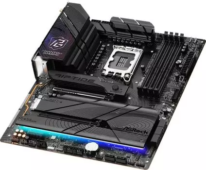 Материнская плата ATX ASRock Z790 RIPTIDE WIFI (LGA1700, Intel Z790, 4*DDR5 (8000), 8*SATA3 6G RAID, 2.5Glan, WiFI, HDMI, DP, 2*USB 3.2, USB Type-C, 4