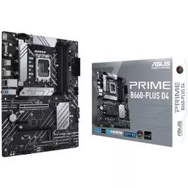 Материнская плата ATX ASUS PRIME B660-PLUS D4 (LGA1700, B660, 4*DDR4(5333), 4*SATA 6G RAID, 3*M.2, 4*PCIE, 7.1CH, 2.5Glan, USB Type-C, 3*USB 3.2, 2*US
