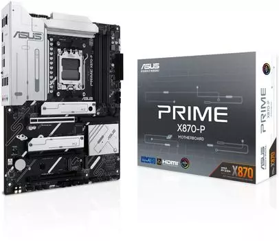 Материнская плата ATX ASUS PRIME X870-P (AM5, AMD X870, 4*DDR5 (8000), 2*SATA 6G RAID, 4*M.2, 3*PCIE