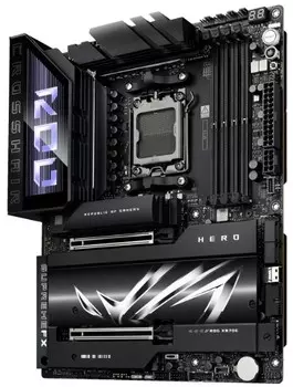 Материнская плата ATX ASUS ROG CROSSHAIR X870E HERO (AM5, AMD X870, 4*DDR5 (8600), 4*SATA 6G RAID, 5*M.2, 2*PCIE, 5Glan, 2.5Glan, 6*USB 3.2, 2*USB4, 2