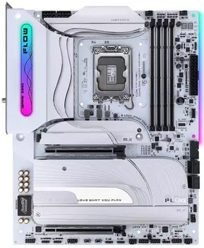 Материнская плата ATX Colorful iGame Z890 FLOW V20 (LGA1851, Z890, 4*DDR5, 2*PCIe, 5*M.2, 4*SATA, WiFi, BT, 4*USB 2.0, 4*USB 3.2, HDMI, DP)