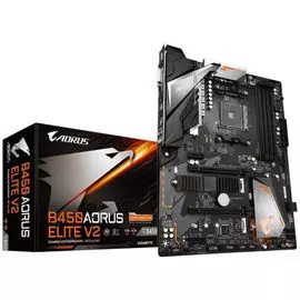 Материнская плата ATX GIGABYTE B450 AORUS ELITE V2 (УЦЕНЕННЫЙ) (AM4,AMD B450,4*DDR4(3200),6*SATA 6G RAID,2*M.2,4*PCI-E,7.1CH,GLan,4*USB 3.1,DVI/HDMI),