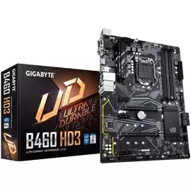 Материнская плата ATX GIGABYTE B460 HD3 (УЦЕНЕННЫЙ) (LGA1200, B460, 4*DDR4(2933), 6*SATA 6G RAID, 2*M.2, 5*PCIE, 7.1CH, Glan, 6*USB 3.2, D-SUB/DVI-D/H