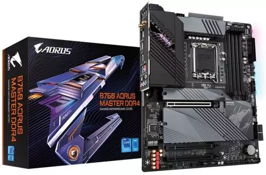 Материнская плата ATX GIGABYTE B760 AORUS MASTER DDR4 (LGA1700, B760, 4*DDR4 (5333), 4*SATA 6G RAID, 3*M.2, 2.5Glan, WiFi, BT, HDMI, DP, USB Type-C, 5
