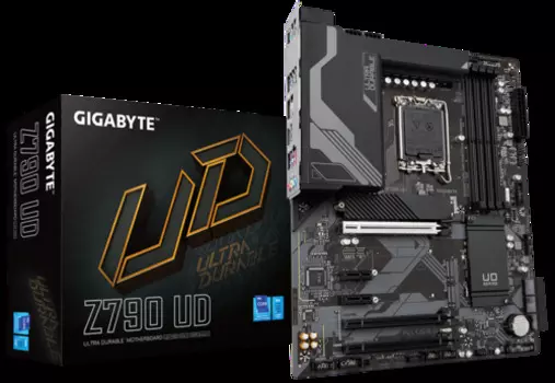 Материнская плата ATX GIGABYTE Z790 UD (LGA1700, Z790, 4*DDR5 (7600), 6*SATA 6G RAID, 3*M.2, 5*PCIE, 2.5Glan, HDMI, DP, USB Type-C, 5*USB 3.2, 4*USB 2