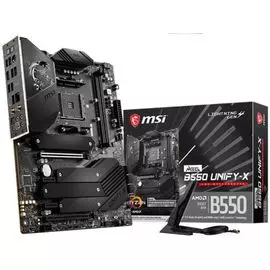 Материнская плата ATX MSI MEG B550 UNIFY-X (AM4, AMD B550, 2*DDR4(5800), 6*SATA 6G RAID, 4*M.2, 4*PCIE, 7.1CH, 2.5Glan, WiFi, BT, 5*USB 3.2/2*USB Type
