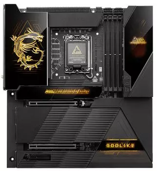 Материнская плата ATX MSI MEG Z890 GODLIKE (LGA1851, Z890, 4*DDR5 (9200), 2*PCIe, 8*M.2, 4*SATA, WiFi, BT, 13*USB 3.2)