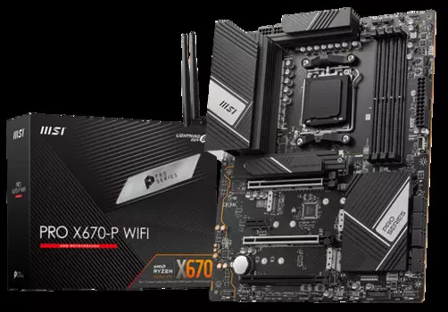 Материнская плата ATX MSI PRO X670-P WIFI (AM5, AMD X670, 4*DDDR5 (6600), 6*SATA 6G, 4*M.2, 4*PCIE, 2.5Glan, WiFi, BT, HDMI, DP, 2*USB Type-C, 6*USB 3