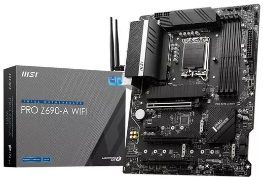 Материнская плата ATX MSI PRO Z690-A WIFI (LGA1700, Z690, 4*DDR5(6400MHz), 6*SATA 6G RAID, 4*M.2, 4*PCIE, 7.1CH, 2.5Glan, WiFi, BT, HDMI, DP, USB Type