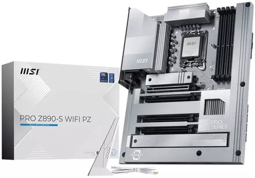 Материнская плата ATX MSI PRO Z890-S WIFI PZ (LGA1851, Z890, 4*DDR5, 4*PCIe, 4*SATA, 3*M.2, 2*TypeC, 6*USB 3.2, 4*USB 2.0, HDMI, DP)
