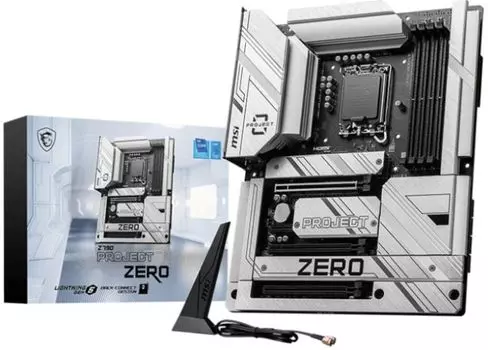 Материнская плата ATX MSI Z790 PROJECT ZERO (LGA1700, Z790, 4*DDR5 (7200), 3*PCIe, 4*M.2, 6*SATA 6G, HDMI, DP, WiFi, BT, 8*USB 2.0)