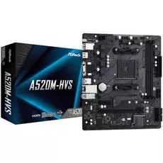 Материнская плата mATX ASRock A520M-HVS (AM4, AMD A520, 2*DDR4(4733), 4*SATA 6G RAID, M.2, 2*PCIE, 7.1CH, Glan, 6*USB 3.2, D-Sub/HDMI) RTL