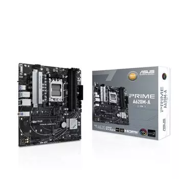 Материнская плата mATX ASUS PRIME A620M-A-CSM (AM5, AMD A620, 4*DDR5(6400), 4*SATA3, Audio, Gb LAN, USB 3.2, USB 2.0, D-Sub, VGA, HDMI)