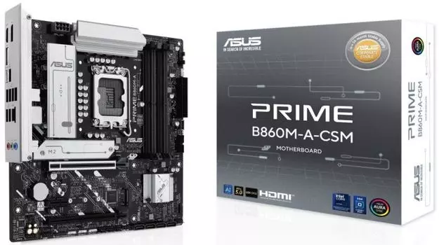 Материнская плата mATX ASUS PRIME B860M-A-CSM 90MB1K00-M0EAYC (LGA1851, B860, 4*DDR5, 4*SATA, 2*M.2, 2*USB 3.2, 4*USB 2.0, USB Type-C, 2*PCIe, 2*DP, H