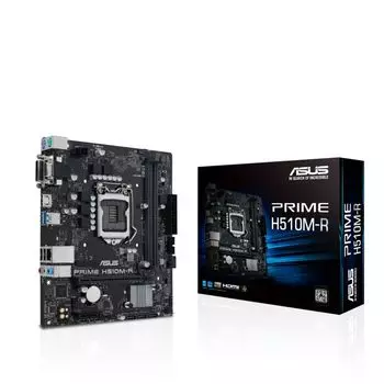 Материнская плата mATX ASUS PRIME H510M-R R2.0-SI (LGA1200, H470, 2*DDR4(3200), 4*SATA3, M2, Audio, Gb LAN, USB 3.2, USB 2.0, D-SUB, VGA, HDMI)