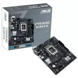 Материнская плата mATX ASUS PRIME H610M-R D4-SI (LGA1700, H610, 2*DDR4(3200), 4*SATA 6G, M.2, 2*PCIE, 5.1CH, Glan, 2*USB 3.2, D-Sub, DVI-D, HDMI)