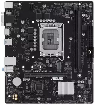 Материнская плата mATX ASUS PRIME H610M-R-SI (LGA1700, H610, 2*DDR5 (5600), 4*SATA 6G, M.2, 2*PCIE, Glan, VGA, HDMI, DP, 2*USB 3.2, 2*USB 2.0)
