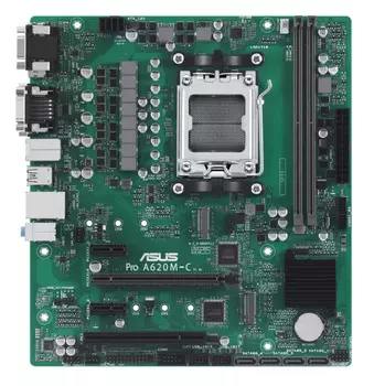 Материнская плата mATX ASUS PRO A620M-C-CSM (AM5, AMD A620, 2*DDR5 (8000), 4*SATA 6G RAID, 2*M.2, 3*PCIE, Glan, VGA, DVI-D, HDMI, DP, USB Type-C, 2*US